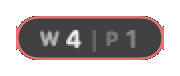 The same pill split by context: W 4, P 1.